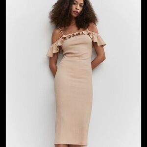 Textured ruffle dress new without tags. Never worn